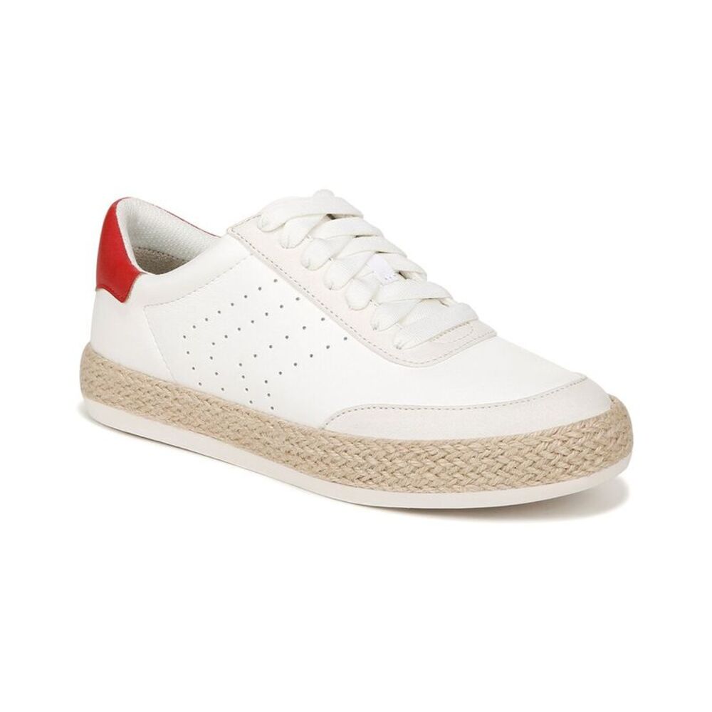 Dr. Scholl's White Sneakers with Red Heel Accent